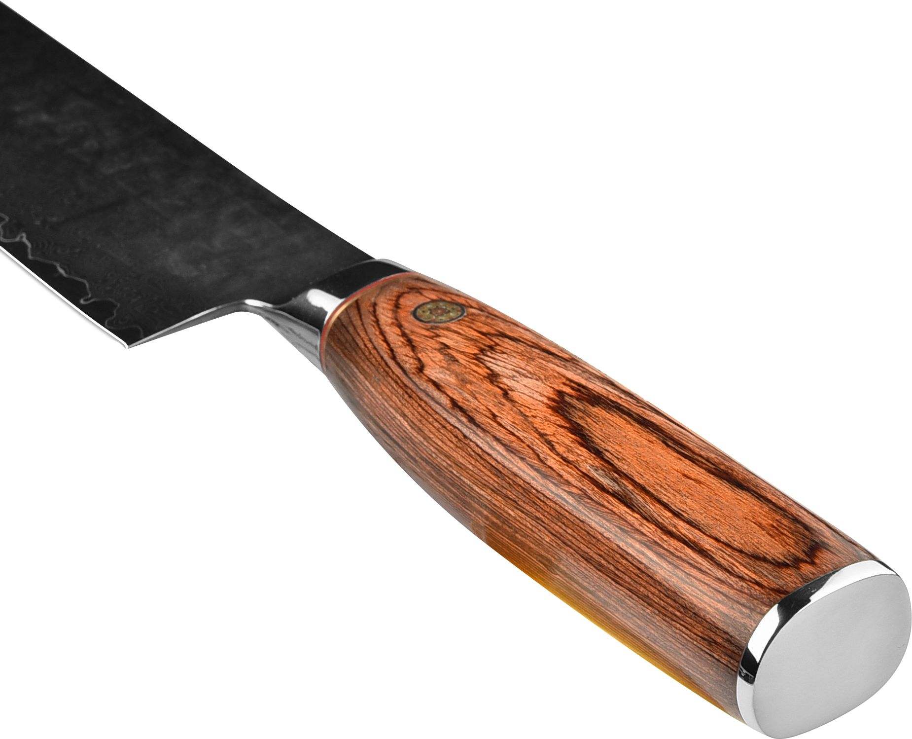 Damascus Steel Chopping Knife Kitchen Knife With Wooden Handle