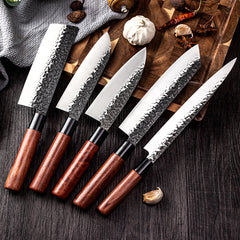 Hand forged chef's knives set, Kitchen Knives Set with High Quality Steel Perfect Gift for loved ones Free Leather Roll