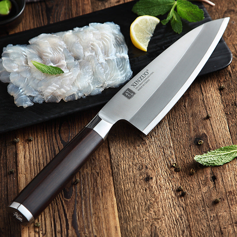 Cuchillo de hoja, cuchillo con cabeza de pescado, cocina profesional, cortador de espina de pescado