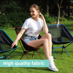 Ultralight Outdoor Folding Camping Chair Picnic Foldable Hiking Leisure Travel Beach Backpack Moon Chair Portable Fishing Chair