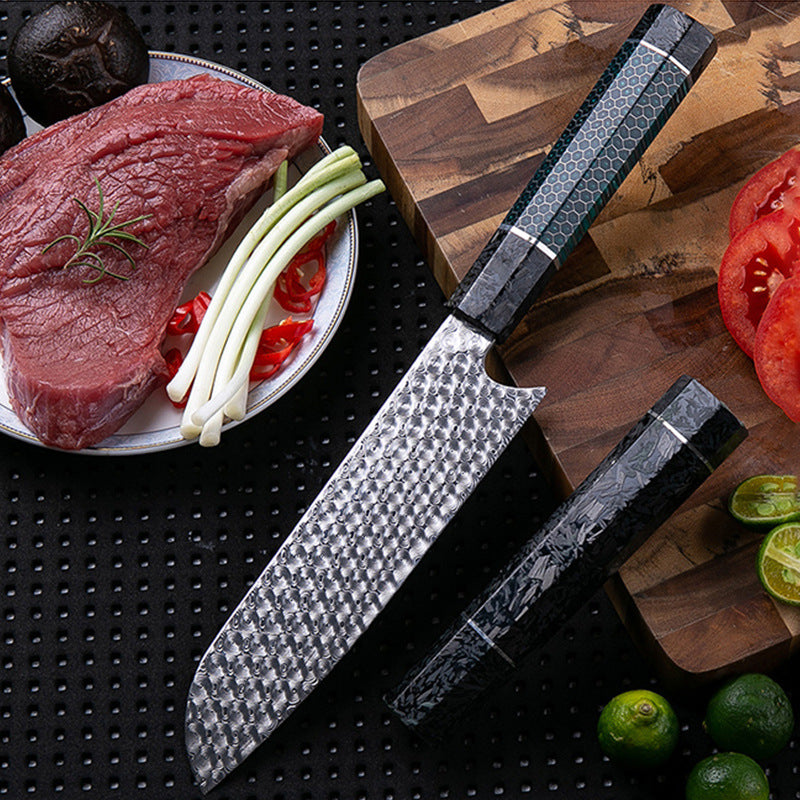 Damascus Santoku Knife - Japanese Santoku Chef Knife,Perfect for Any Meat and Vegetables, Ruthlessly Sharp Blade