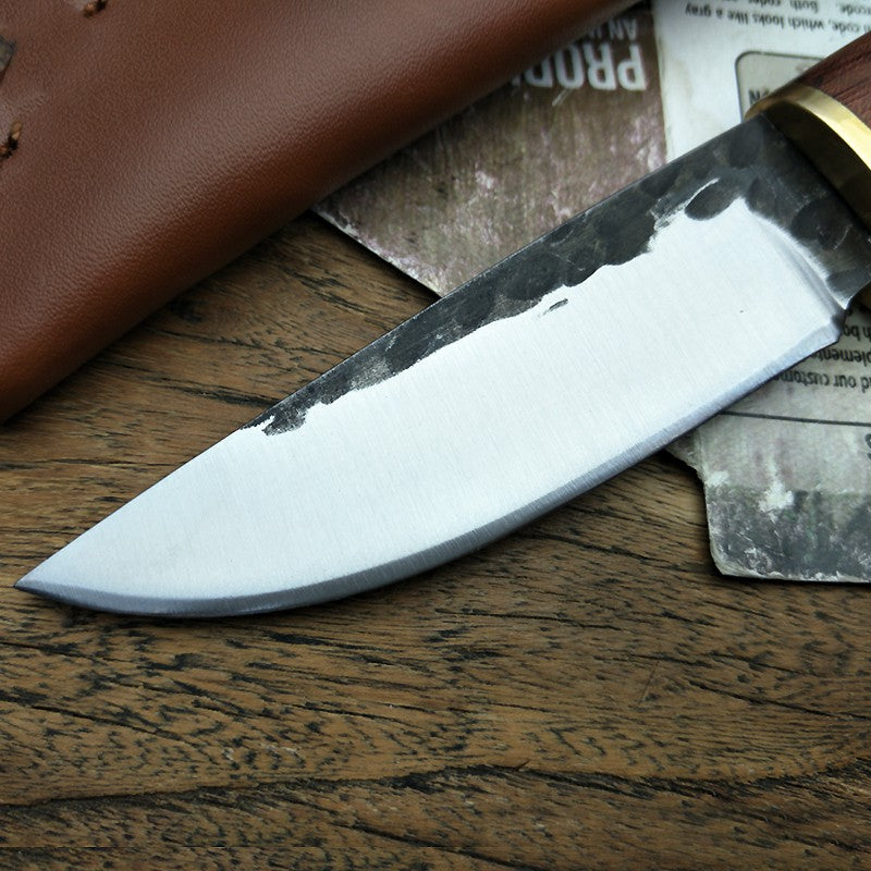 Outdoor Survival Knife With Mahogany Handle