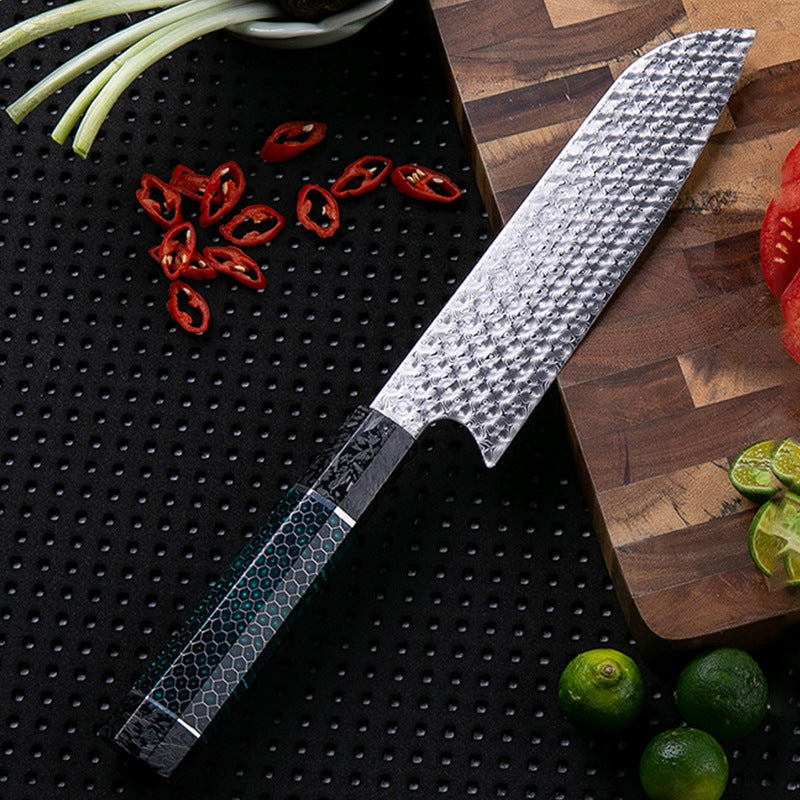 Damascus Santoku Knife - Japanese Santoku Chef Knife,Perfect for Any Meat and Vegetables, Ruthlessly Sharp Blade