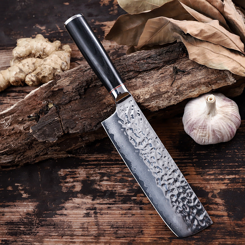 Damascus Chef Knife - Japanese Knife forged from Japanese VG10 Steel, 67-Layer Damascus