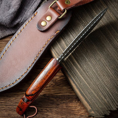 Outdoor Wooden Handle Matched With Feather Knife