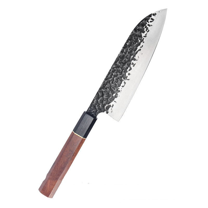 Forged Hammer Pattern Octagonal Handle Multi-purpose Knife For Cooking