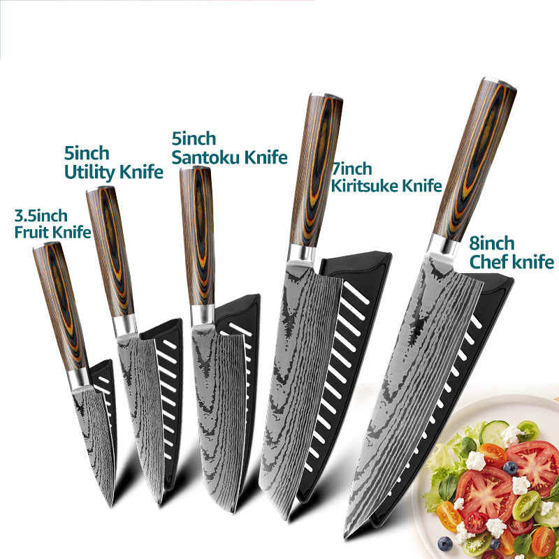 7 Pcs Handmade Damascus Chef Knife for Kitchen Perfection, Handcrafted Premium Damascus Steel Chef Knife, Gift For Chef