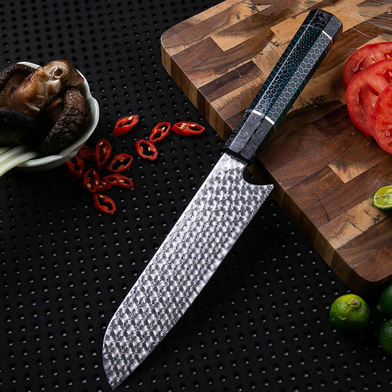 Damascus Santoku Knife - Japanese Santoku Chef Knife,Perfect for Any Meat and Vegetables, Ruthlessly Sharp Blade