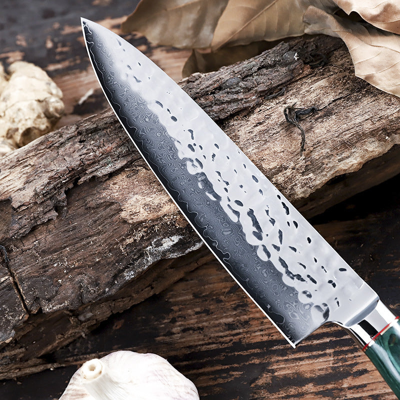 Damascus Steel Japanese Chef Knife with Real Abalone Shell Handle - 67-layer Japanese Damascus VG10 Steel,-Tang Blade