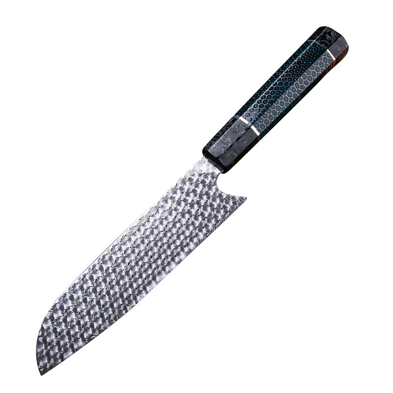 Damascus Santoku Knife - Japanese Santoku Chef Knife,Perfect for Any Meat and Vegetables, Ruthlessly Sharp Blade